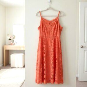 Apt. 9 Women's Coral Lace Midi Dress - Size XL